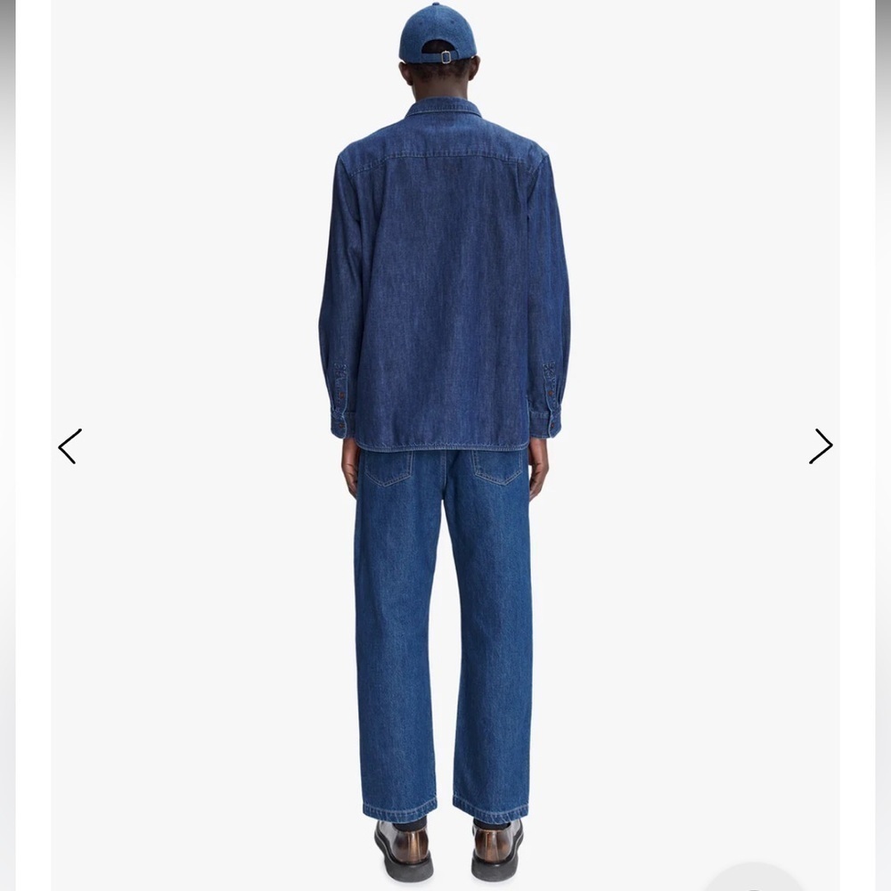 A.P.C. LOGO SHIRT Denim Long Sleeve Size Small - Picture 4 of 10
